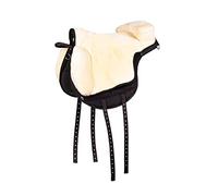 QHP - Almohadilla de equitación supersuave, color negro, suave (negro/crema, completo)