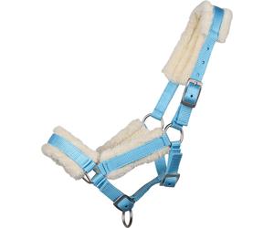 QHP Cabezada para Potro con Piel, Baby Blue - Shetty QHP