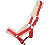 QHP Cabezada para Potro con Piel, Rojo - Pony QHP