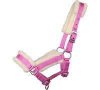 QHP Cabezada para Potro con Piel, Rosa - Shetty QHP