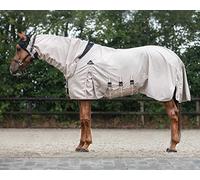 QHP Eczema - Manta con capucha para el cuello (135 cm, beige)