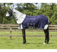 QHP Manta Antimoscas con Cuello y Capucha, Azul - 155 cm QHP