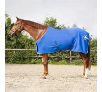 QHP Manta Forro Polar con Decoración, Azul Cobalto/Plateado - 130 cm QHP