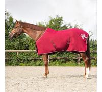 QHP Manta Forro Polar con Decoración, Burdeos/Plateado - 145 cm QHP