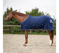 QHP Manta Forro Polar con Decoración, Navy/Plata - 145 cm QHP