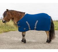 QHP Manta polar Shetty con correas cruzadas (65 cm), color azul