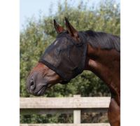QHP Máscara Antimoscas sin Orejas, Negro - Mini-Shetty QHP