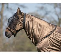 QHP Máscara para Eczema Anti-Moscas con Orejas, Marrón - S QHP