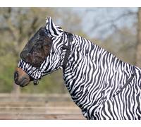 QHP Máscara para Eczema Anti-Moscas con Orejas, Zebra - S QHP