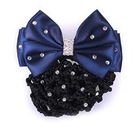 qhp Pinza de pelo Chique lazo con pelo Red y de strass, adornado