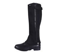 qhp - Polainas de neopreno/Amara Negro elástico cremallera, negro, large