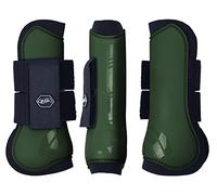 QHP Polainas rígidas delanteras internas de neopreno con cierre de velcro (Pony, Deep Forest)