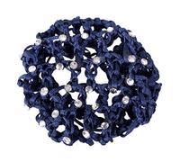 QHP Red para el pelo con diamantes de imitación y perlas (azul marino)