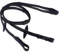 QHP Riendas Antideslizantes con Tope de Cuero, Negro - Shetty QHP