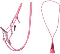 QHP Set de Cabezada en Cuerda Liberty, Flamingo-Pink - Shetty QHP
