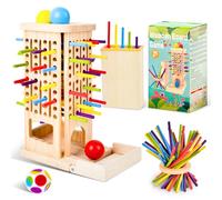 Qhpbuy Juego Montessori para Niños de 3 4 5 6 Año,Juego de Mesa de Madera,Juego de Habilidades Motoras Finas Juegos, Familiar Educativo Juego de Viaje,Regalo Didáctico Niños Niñas 3-9 Años