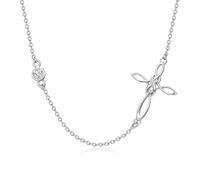 QHQPQ Collar de cruz con nudo celta para mujer, plata de ley 925, gargantilla de cruz infinita, collar lateral irlandés, joyería religiosa cristiana, regalo para el día de San Valentín, para esposa