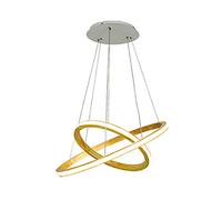 QHQQXN 2 Ring LED Chandeliers Light Adjustable,Vintage Rustic Round Ceiling Pendant Light,Wooden Farmhouse Hanging Pendant Lighting For Living Room Dining Room Bedroom-White 50+70cm