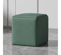 QHQQXN 5-in-1 Cube Chair Stackable Foot Stools with Swivel Casters Dark Green Technology Cloth for Living Room & Dining Room 45CM/17.7in