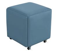 QHQQXN 5-in-1 Stackable Cube Chair & Foot Stool with Wheels - Versatile Leather Square Bench for Living Room & Dining Room Space-Saving Home Furniture