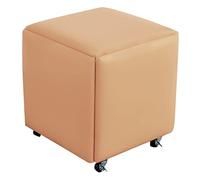 QHQQXN 5-in-1 Stackable Cube Chair & Leather Bench Versatile Foot Stool with Wheels for Living Room & Dining Room Space-Saving Furniture Solution