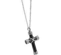 QHQQXN Accesorios Collar de urna de Cruz de Plata de Ley 925 para Mujeres y Hombres, Collar con Colgante de urna de Cruz Trenzada de Cuerda, joyería Conmemorativa, Collar de Ceniza de Cruz de oración