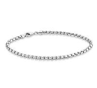 QHQQXN Accesorios para niñas Collar de Cadena de eslabones de Caja Italiana de Plata de Ley 925 Maciza de 3,5 mm Pulsera para Mujeres y Hombres, 7,5, 8, 8,5, 9, 16, 18, 20, 22, 24, 26, 30 Pulgadas