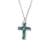 QHQQXN Accesorios para niñas Collar de Plata de Ley 925 con Cruz de corazón Infinito para Mujeres y niñas, Collar de Cruz Religiosa con circonita Brillante, Collar de corazón y Cruz de fe, joyería