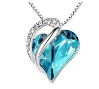 QHQQXN Accesorios para niñas Collar de Plata de Ley 925 con Forma de corazón del océano para Mujer, Collar con corazón de océano Collar Multicolor con circonitas para Fiesta Informal, Collar Titanic