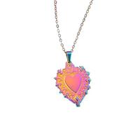 QHQQXN Accesorios para niñas Collar del Sagrado Corazón Católico Cristiano Gótico de Plata de Ley 925 para Mujeres Hombres, Collar del Sagrado Corazón de Jesús - Colgante Vintage del Sagrado Corazón,