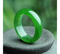 QHQQXN Anillo de Jaspe de Jade hetiano Natural Anillo Verde espinaca sin Grietas Anillo de Jaspe Pulsera Jade Jade (tamaño: 18 mm)