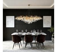 QHQQXN Bedroom Ceiling Lights Crystal Chandeliers, Luxury Gold Tree Branch Chandelier Hanging Light Fixtures, RaindropFor Dining Rooming Room,Rectangular 80Cm