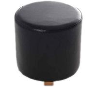QHQQXN Black Upholstered Foot Stool - Large Round Shoe Bench with Wooden Legs Multi-Functional Seating for Home Ideal for Entryway & Living Room Decor