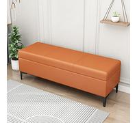 QHQQXN Blue Storage Bench with Foot Stool - Versatile Entryway Shoe Changing Bench for Bedroom Living Room & Closet - Stylish Upholstered Storage Solution