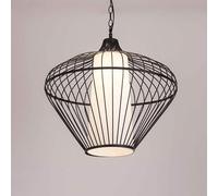 QHQQXN Bracket Light Room Chandelier Black Iron Cage Kitchen Island Pendant Lamp Chinese Style Study Restaurant Bedroom Bedside Lights,Chandelier