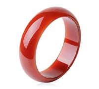 QHQQXN Brazalete de Jade de ágata roja Natural, Pulsera Hecha a Mano con dijes, joyería, Brazalete de Jade para Mujer Engrosado y ensanchado, 60-61 mm