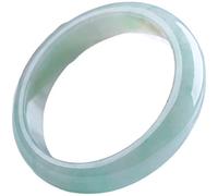 QHQQXN Brazalete de Jade, Pulsera de Jade Redonda Transparente con Flor Flotante, Pulsera de Jade Natural Verde Claro, lo Mejor para Damas, Novia, mamá, con joyero, 54-62 mm (54 mm)