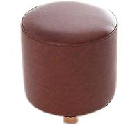 QHQQXN Brown Foot Stool - Multi-Functional Upholstered Shoe Change Bench with Wooden Legs - Large Round Seating Chair for Home Living Room & Entryway