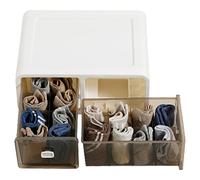 QHQQXN Cajas de Almacenamiento Organizador de Armario Armario Lavable Organizador de Ropa Caja de separación de cajones Plegable Visible Plásticos PP para el hogar Calcetines Panty