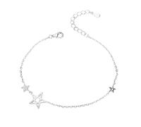 QHQQXN CCXXYGWJ Pulsera de Cristal, Brazalete de Plata de Ley S925, Pulsera con dijes de circón de Pentagrama, Pulseras de Plata delicadas, joyería Infinita para Mujeres y niñas