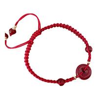 QHQQXN CCXXYGWJ Pulsera Feng Shui Pulsera Feng Shui Pulsera de Piedras Preciosas de Hilo Rojo Pulsera de Cristal de cinabrio para Mujeres y Hombres Armonía Hebilla Donut Charm Crystal Chakra (Flor)
