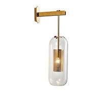 QHQQXN Chandelier Chinese Gold Glass Wall Sconces Iron E14 Wall Lights High-End Luxury Light Plug-in Reading Lamps Suitable for Bedroom, Cafe, Bar, Farmhouse Lighting Fixture Sconce Durable