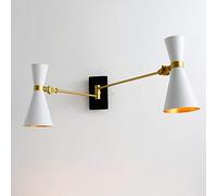 QHQQXN Chandelier E27 Double Head Metal Adjust Long Arm Wall Lamp Nordic Bedside Sconce Stair Living Room Decor Home Lighting Creative Study Wall Light Durable (Color : Black)