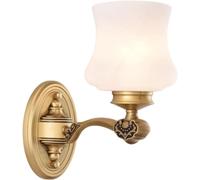 QHQQXN Chandelier European Wall Light Wall Light - European All Copper Wall Lamp Retro Milky White Glass Lampshade Wall Sconce Bedroom Bedside Reading Lamp,Modern Decor