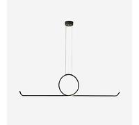 QHQQXN Chandelier, Led Dimmable Pendant Light Minimalist Brass Strip Chandelier Modern Home Dining Table Suspended Light Fixture Indoor Living Room Bedroom Ceiling Hanging Lamp-Brass-B LWX