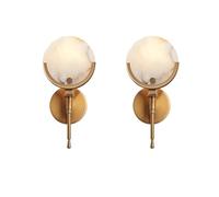 QHQQXN Chandelier Marble Wall Lamp Fixtures Natural Marble Indoor Wall Mount 3000K Warm Light 7W Wall Light，Set of 1.(M)