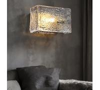 QHQQXN Chandelier Modern Glass Shade Wall Sconce Water Rippled Glass Wall Lamp Light Luxury Bedroom Bedside Wall Light All Copper Living Room,Modern Decor