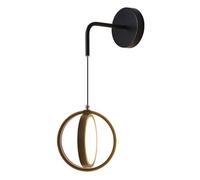 QHQQXN Chandelier Modern LED Wall Sconce Light Double Ring Shape Home Decor Lighting Minimalist Aluminum Wall Lamp Silica Gel Shade.(Black,3000K)