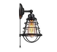 QHQQXN Chandelier Nordic Style Iron Wall Sconces E27 Metal Lights Vintage Fashion Wall Light Plug-in Reading Suitable for Bedroom, Loft, Studyroom, Aisle Decorative Lamps Sconce Durable (Color : P