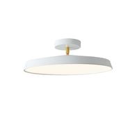 QHQQXN Chandelier Nordic Style Round Home Lighting Rotatable Lamp Body Semi Flush Mount Ceiling Light Fixture Cold/Warm/Neutral Light.(Grey,M)